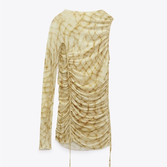 Zara Ruched tulle top - Picture 1 of 3